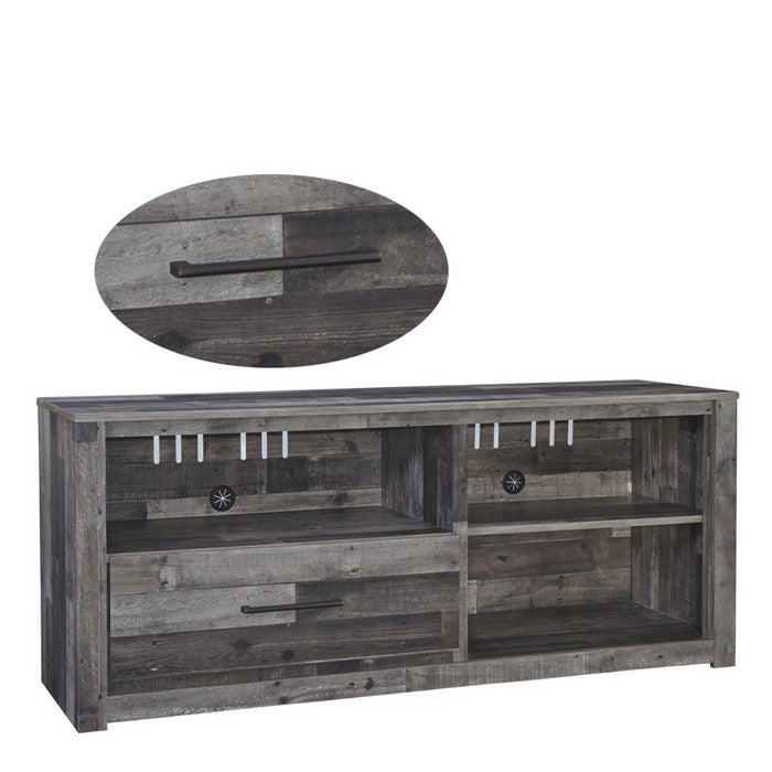 Roomy Wooden TV Stand with Fireplace Option, Large,  Gray
