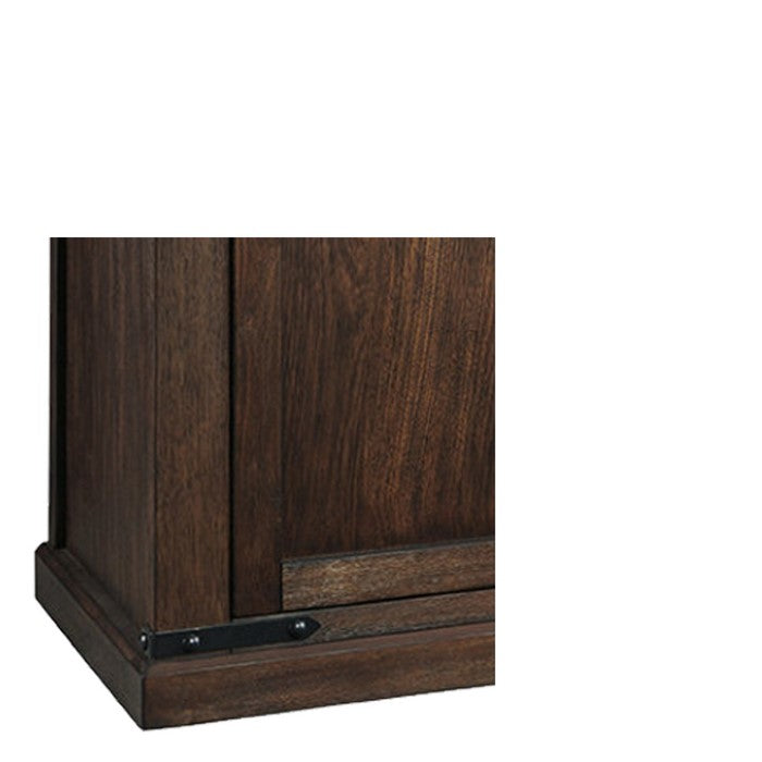 Spacious Wooden TV Stand with Two Sliding Barn Door Storage, Extra Large, Rustic Brown