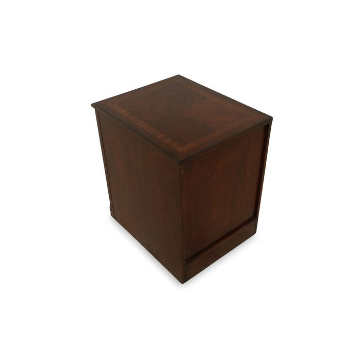 Transitional Style Wooden File Cabinet with Two Spacious Drawers, Brown