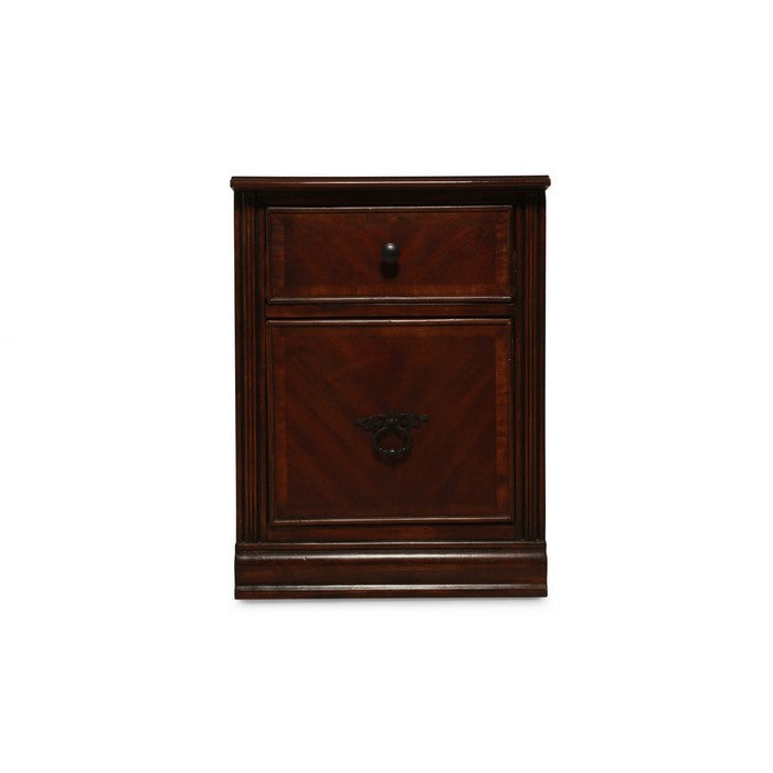 Transitional Style Wooden File Cabinet with Two Spacious Drawers, Brown