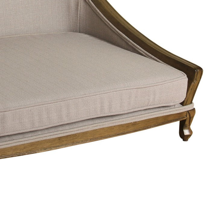 Fabric Upholstered Pet Bed With Arched Wood Frame And Queen Anne Style Legs, Purple and Brown