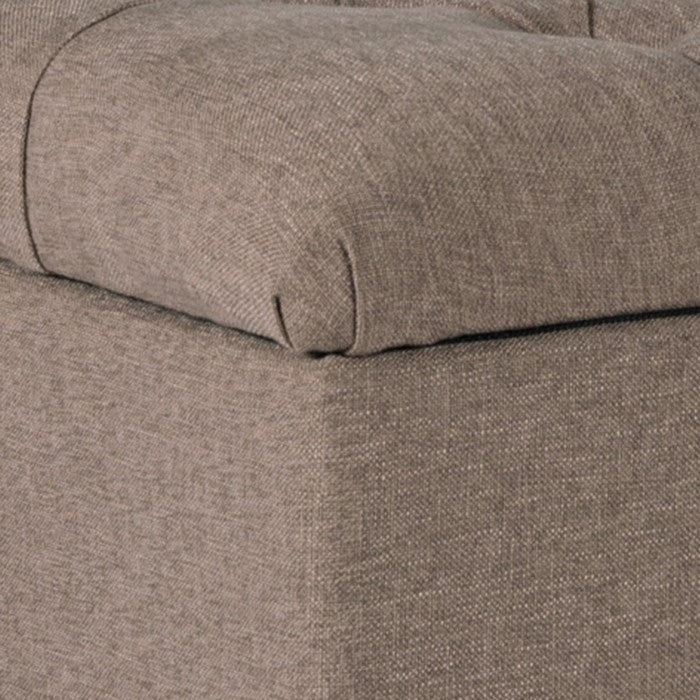 Textured Fabric Upholstered Tufted Wooden Bench With Hinged Storage, Brown