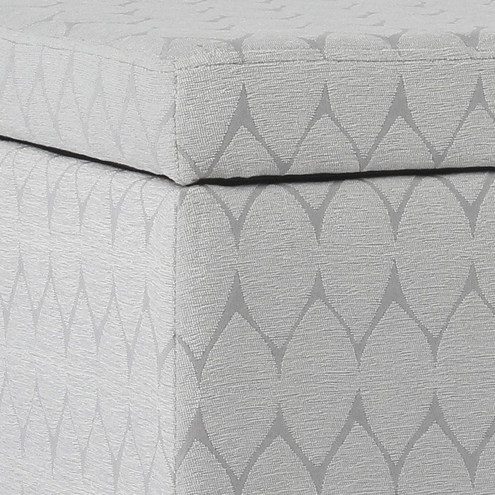 Geometric Patterned Fabric Upholstered Wooden Bench with Hinged Storage, Large, Gray and Brown