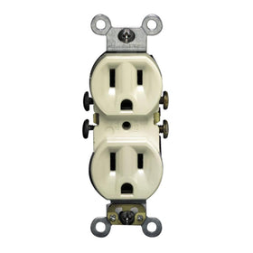 Leviton 5320-IMP 15 Amp, 125 Volt, Duplex Receptacle, Residential Grade, Grounding, 10-Pack, Ivory