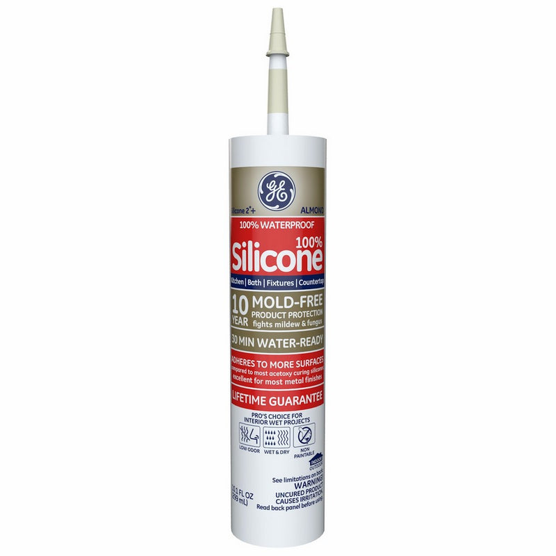 GE Silicone 2 Kitchen & Bath Caulk, 10.1 Oz. Tube, Almond, GE5060