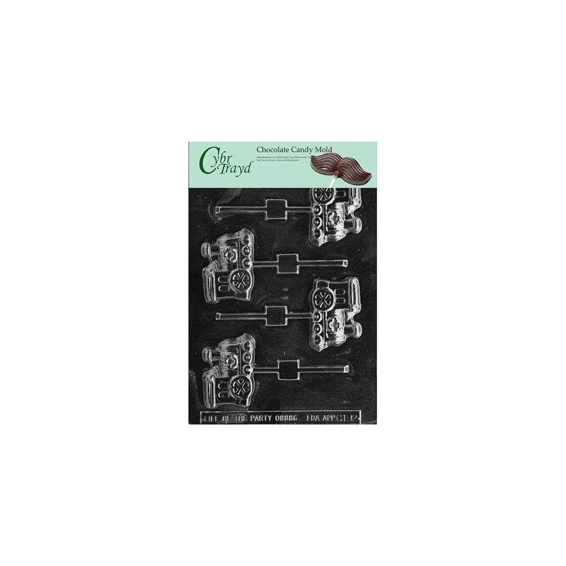 Cybrtrayd Life of the Party C192 Xmas Engine Pop Chocolate Candy Mold in Sealed Protective Poly Bag Imprinted with Copyrighted Cybrtrayd Molding Instructions