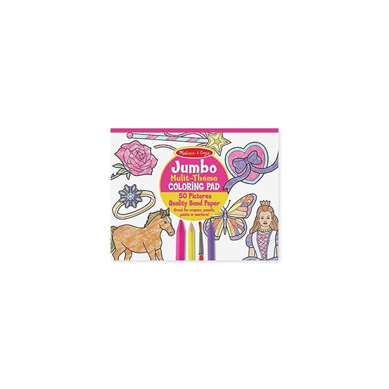 Melissa & Doug Jumbo 50-Page Kids' Coloring Pad - Horses, Hearts, Flowers, and More