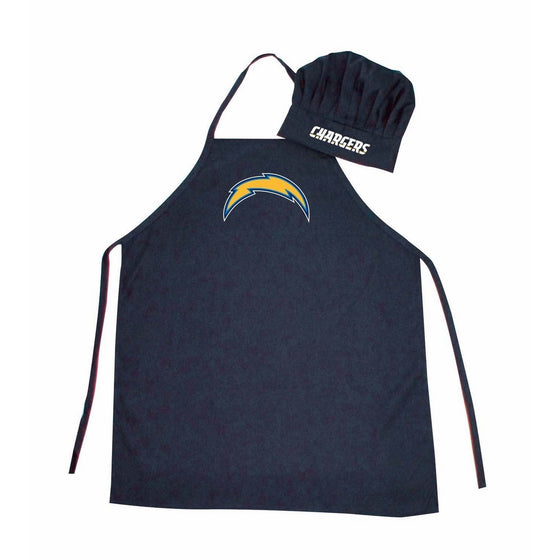 Wirezoll NFL San Diego Chargers Logo Apron & Chef Hat, One Size, Blue, Navy, One Size