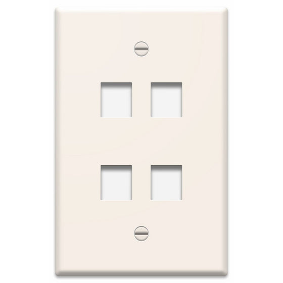 Legrand - On-Q WP3404LA 1Gang, 4Port Wall Plate, Light Almond