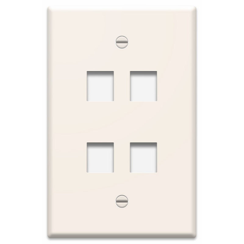 Legrand - On-Q WP3404LA 1Gang, 4Port Wall Plate, Light Almond