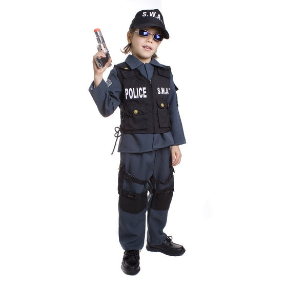Deluxe Childrens S.W.A.T. Police Officer Costume Set - Medium
