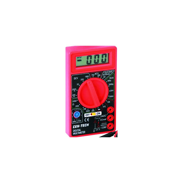 Cen-Tech Digital Amp Ohm Volt Meter Ac Dc Voltmeter Multimeter,Red