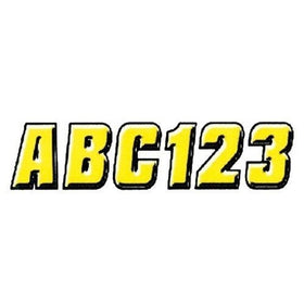Hardline Products Series 500 Factory Matched 2-Inch Snowmobile Registration Number Kit, Yellow/Black