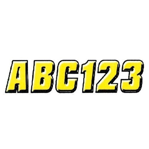 Hardline Products Series 500 Factory Matched 2-Inch Snowmobile Registration Number Kit, Yellow/Black