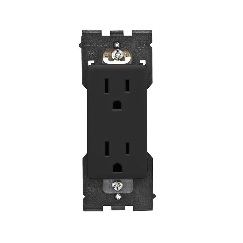 Leviton RER15-OB Renu Tamper-Resistant Outlet, 15-Amp, 125VAC, Onyx Black