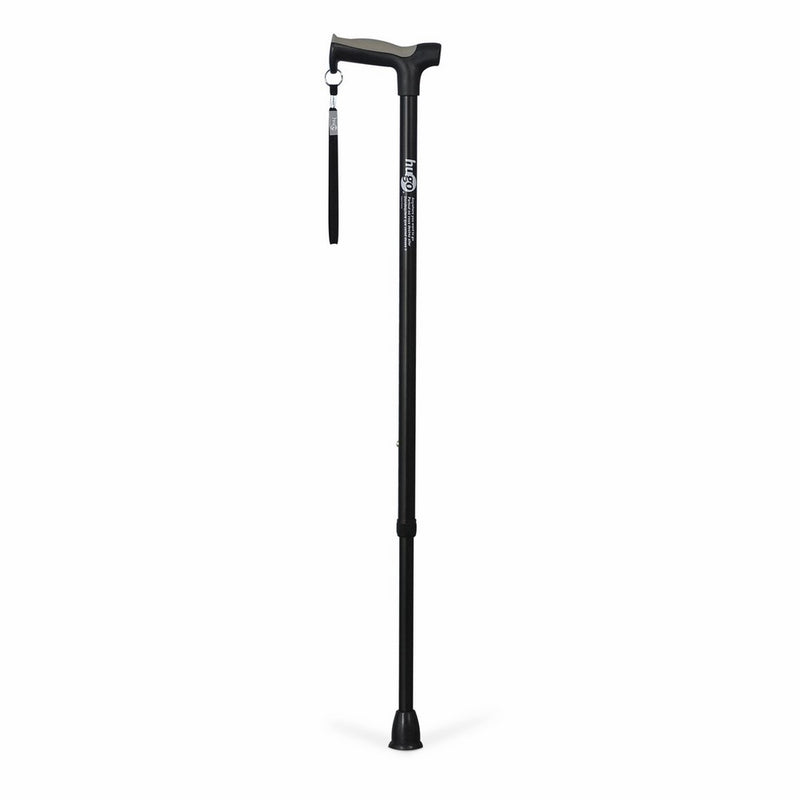 Hugo Mobility Adjustable Derby Handle Cane with Reflective Strap, Ebony