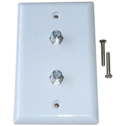 Black Point Products BV-071 White Dual Coax Wall Plate, White