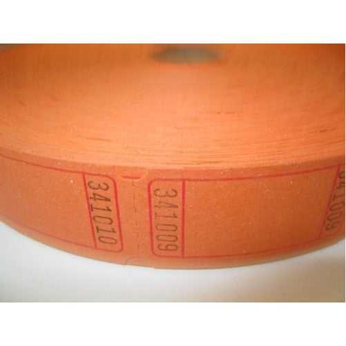 2000 Blank Orange Single Roll Consecutively Numbered Raffle Tickets