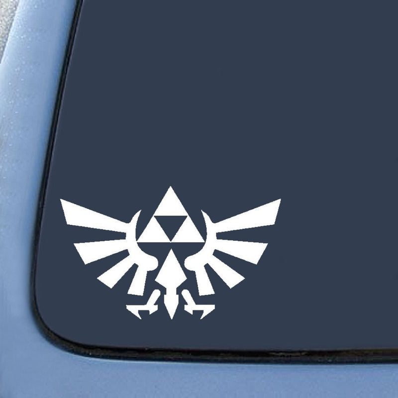 Bargain Max Decals Triforce Wings Zelda Sticker Decal Notebook Car Laptop 6" (White)