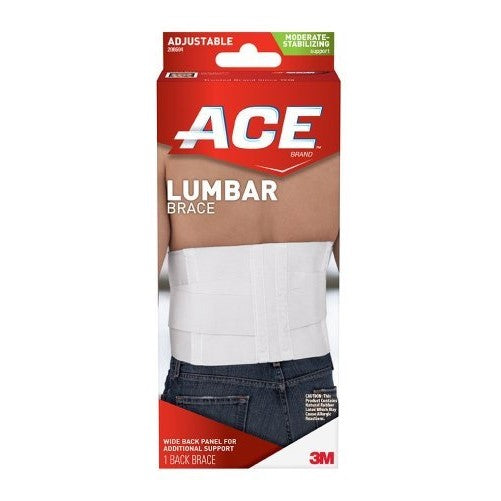 Ace Lumbar Brace, One Size Adjustable, America's Most Trusted Brand of Braces and Supports, Money Back Satisfaction Guarantee