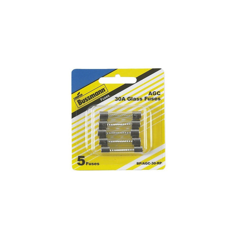Bussman BP/AGC-30 RP 30 Amp Fuses 5 Count