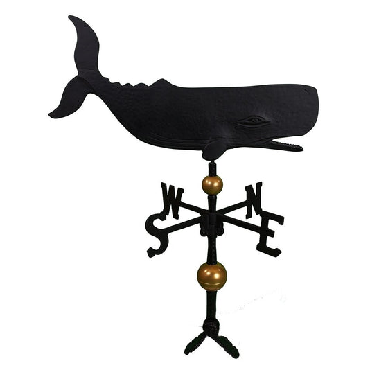 Montague Metal Products 32-Inch Deluxe Weathervane with Satin Black Whale Ornament