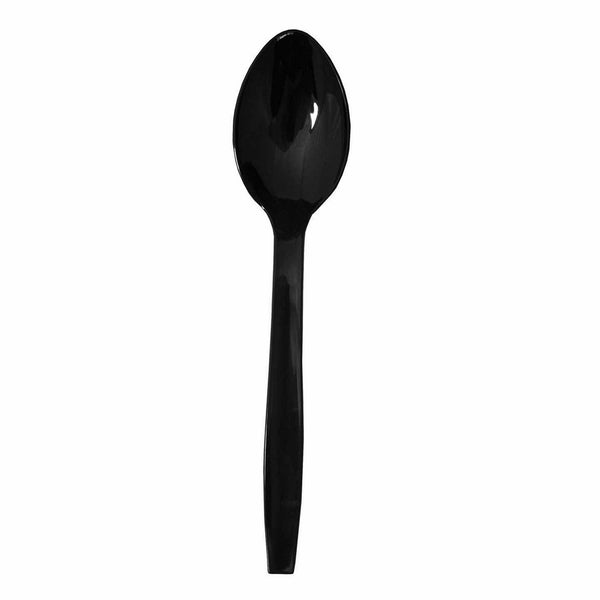 Party Essentials B9S-100 Heavy Duty Plastic Serving Spoon, 9" Length, Black (Case of 100)