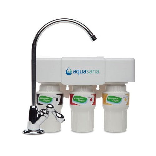 Aquasana 3-Stage Under Sink Water Filter System with Chrome Faucet