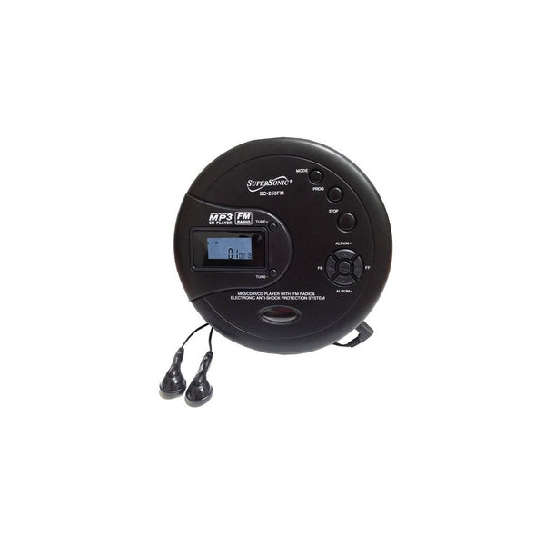 Supersonic SC253FM Personal MP3/CD Player with FM Radio