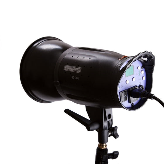 Fovitec StudioPRO 300 Watt SD-300 Monolight Flash Strobe Light with S-type Bowens Style Mount and 7'' Standard S-type Bowens Reflector, modeling lamp, for Portrait Location Photography Studio lighting