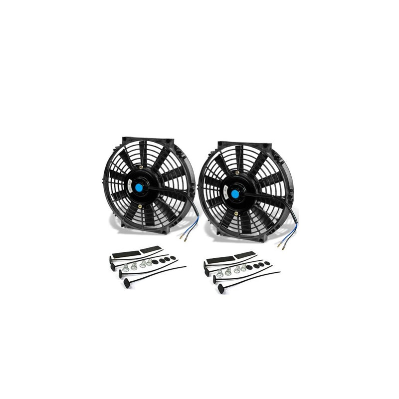 10 Inch High Performance Black Electric Radiator Cooling Fan Kit (Pack of 2)