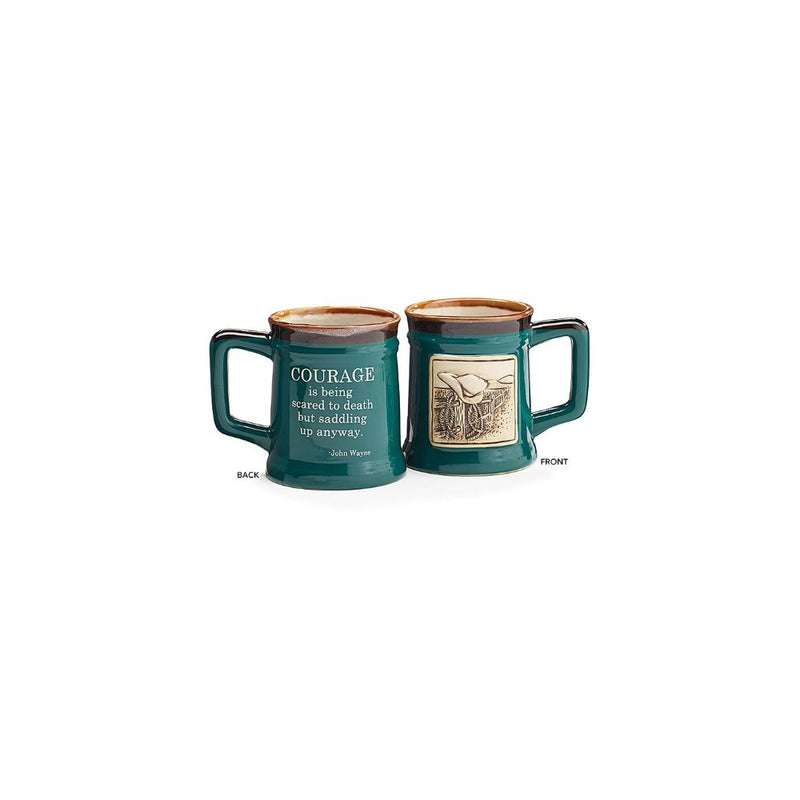 1 X Western Courage Message Mug 18oz Coffee Tea Mug-Gift John Wayne