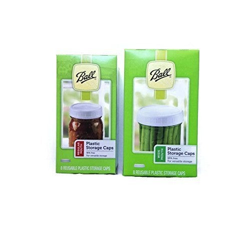 Ball Storage Caps Regular Mouth Jar & Wide Mouth Jar Combo, 1 Package of Each