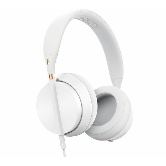 Plugged Crown Series Headphones, White/Rose