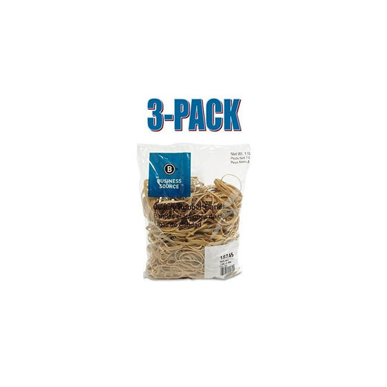 [VALUE PACK] Business Source Rubber Bands - 1 lb. Bag - Assorted Sizes (15745) (3-PACK)