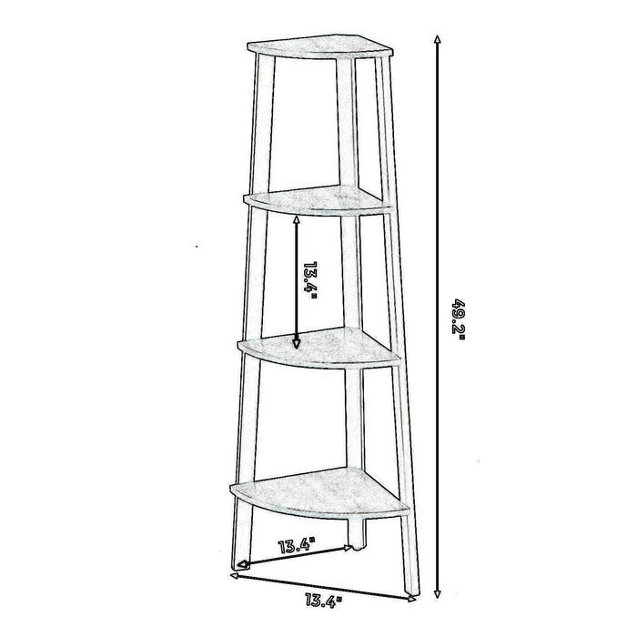 Industrial Style Free Standing Iron Bookcase with Four Wooden Shelves, Brown