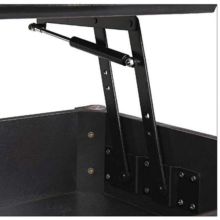 Stylish Wooden Coffee Table with Hidden Lift Up Storage and Lower Shelf, Brown