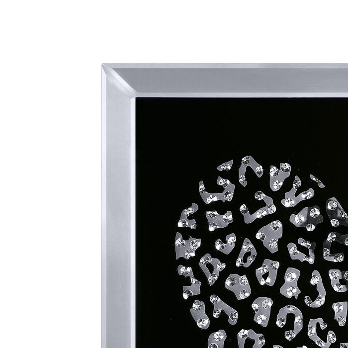 decorative Wood and Mirror Heart Wall Art, Black and Clear