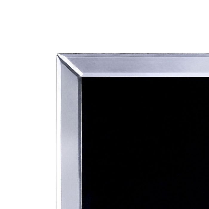 Wood and Mirror Wall Art with Ace Design, Black and Clear