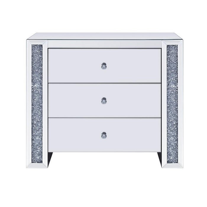 Wood and Mirror Cabinet with Three Drawers, Clear