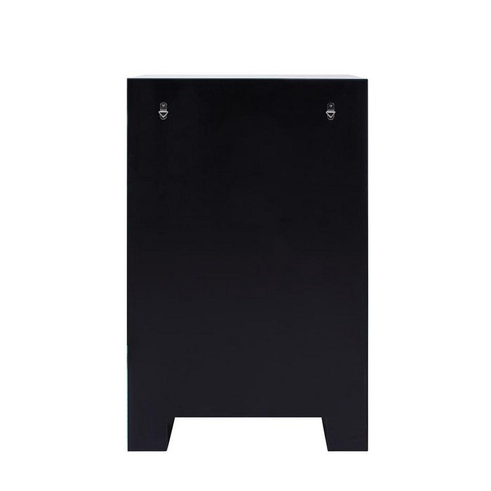 Five Drawer Cabinet with Mirror Panels and Faux Gem Accents, Silver
