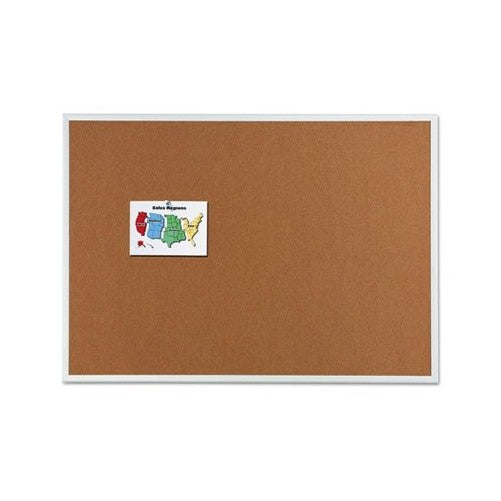 Quartet Cork Bulletin Board, Cork Board, 4' x 3', Aluminum Frame (2304)
