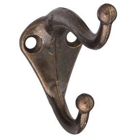 National Hardware N171-496 160 Coat/Hat Hooks in Antique Brass, 2 piece