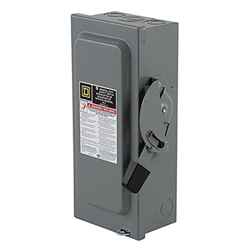 Square D by Schneider Electric D222NCP 60-Amp 240-Volt Two-Pole Indoor General Duty Fusible Safety Switch with Neutral