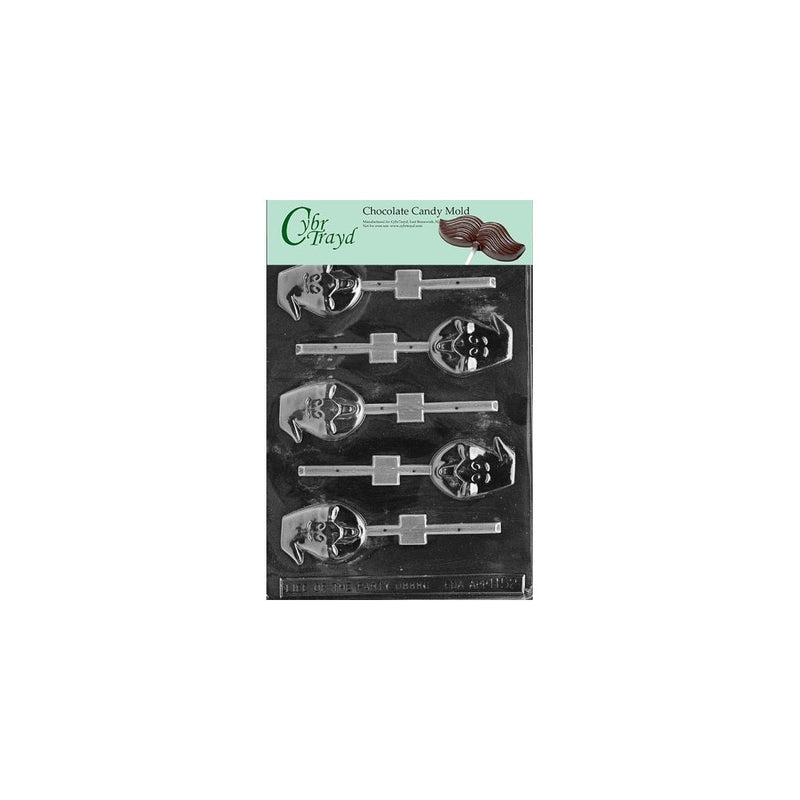 Cybrtrayd Life of the Party H052 Halloween Ghost Spook Head Lolly Chocolate Candy Mold in Sealed Protective Poly Bag Imprinted with Copyrighted Cybrtrayd Molding Instructions