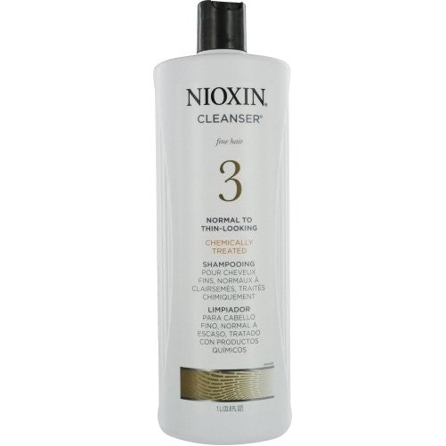 Nioxin Cleanser, System 3 (Fine/Treated/Normal to Thin-Looking), 33.8 Ounce