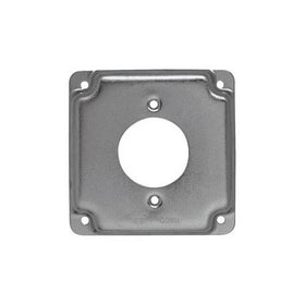 Hubbell-Raco 811C Cast Iron 4" Square Cover 30a Lock, 1.719" Diameter