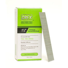 GREX GBN18-32 18 Gauge 1-1/4-Inch Length Galvanized Brad Nails (5,000 per box)