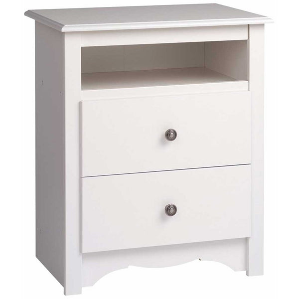 Prepac Monterey White 2-Drawer Tall Night Stand