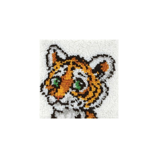 Caron Natura Latch-Hook Kit, Tiger Cub, 12" X 12"